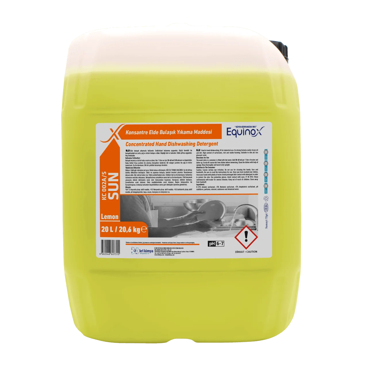 Yüksek Aktifli Elde Bulaşık Yıkama Deterjanı Limon 20,60 kg