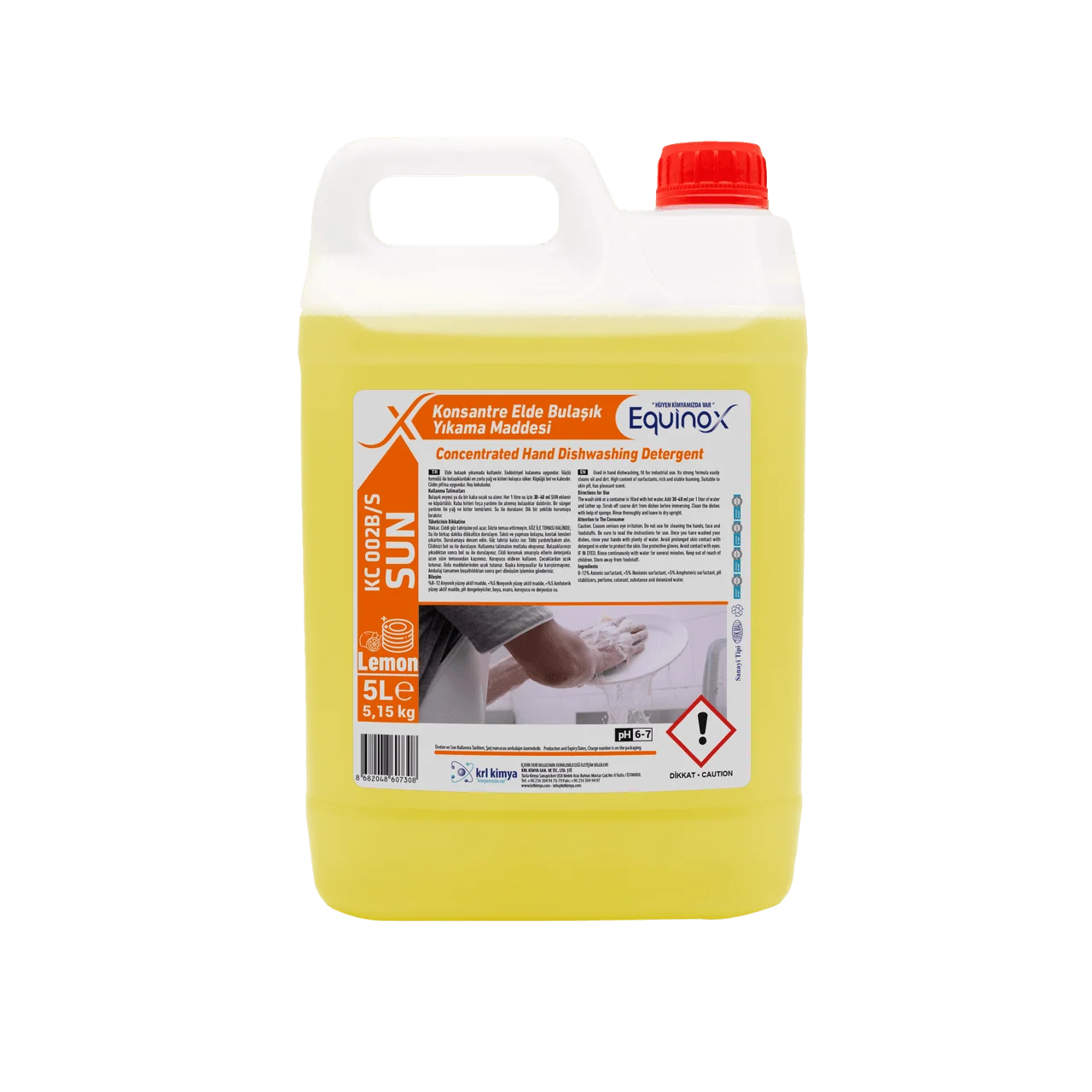 Yüksek Aktifli Elde Bulaşık Yıkama Deterjanı Limon 5,15 kg