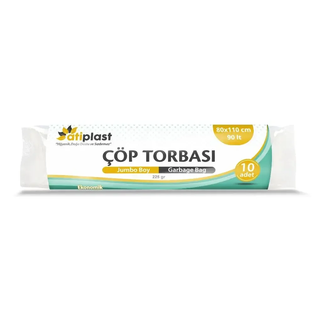 Jumbo Boy Siyah Çöp Poşeti 80 x 110 cm 10 Adet 27 Mikron