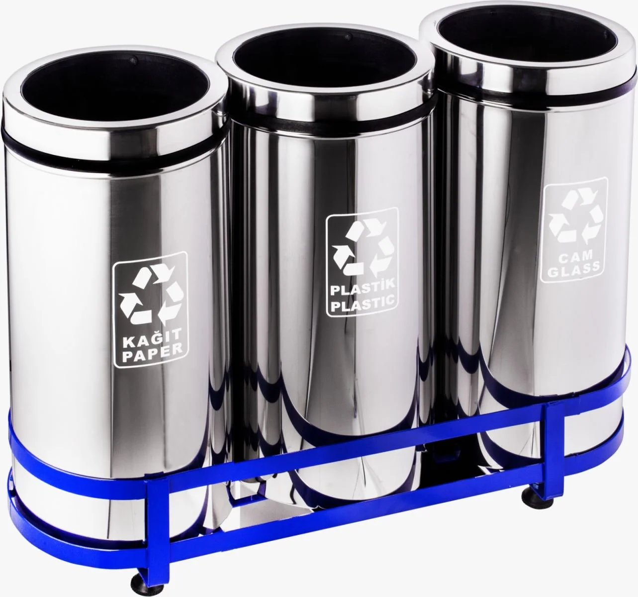 Palex 3'lü Çemberli Geri Dönüşüm Çöp Kovası 45 Litre 3561-5